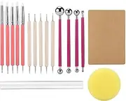 Clay Tools Accessories Acrylic Log Stainless Steel Rolling Pin Pressing Board Projects 17Pcs Drilling Pen Drill Pen 17 Piece Set Stainless Alloy Point Drill Pen Ceramic Pottery