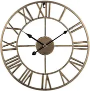 Weatherproof Outdoor Wall Clock, Retro Garden Wall Clocks Iron Garden Ornaments Outdoor, Roman Numeral Precise Timing Antirust Durable