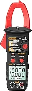 True RMS Digital Multimeter Clamp Meter DC/AC Voltage Detector AC Amp Meter with Ohm tance NCV Continuity Diode Hertz Temperature Tester Red