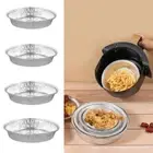 50Pcs Round Foil Trays Non-Stick Foil Food Container Baking