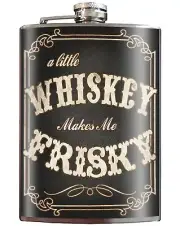 Black Trixie & Milo "Whiskey Makes Me Frisky" Flask