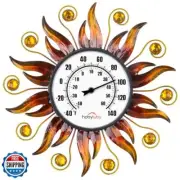HOBYLUBY Indoor Outdoor Thermometer, Sun Wall Mounted Thermometer Decorative