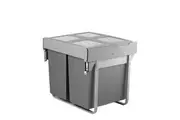 Elite Domestique PLUS 90L Twin Slide Out Concealed Waste Bin with Soft Close - for a 600mm Cabinet - Bottom Mounted - Includes Optional Door Bracket