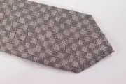 Luciano Barbera Neck Tie NWT Grey with Abstract/Geometric Squares 100% Silk