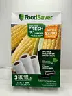 FoodSaver Vacuum Seal Bags 3 Rolls 11” by 16 feet Keeps Food Fresh 5x Longer