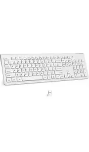 Wireless Keyboard, 2.4 GHz Ergonomic Slim Wireless Computer Keyboard for Laptop