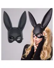 Black PVC Bunny Face Mask