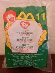 TY Beanie Baby Plush McDonald's Happy Meal Toy #11 New/Sealed - Spike the Rhino