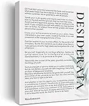 Inspirational Canvas Wall Art Motivational Desiderata Canvas Print Positive Literaty Canvas Painting Office Home Wall Decor Framed Gift 12x15 Inch