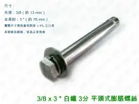 在飛比找樂天市場購物網優惠-【10支/包】壁虎 R8 3分 3/8 x 3 ＂ 白鐵 平