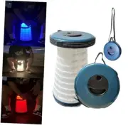 Collapsible Anti-Stuck Stool Portable Stool Folding Stool with LED Light Blue