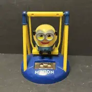 Solar Powered Dancing Bobble Head Toy - MINION On Yellow Swing
