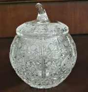 Bohemia Czech Republic, 5.5" High Crystal Apple Shape Box, Queen Lace, Hand Cut