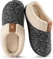 [ULTRAIDEAS] Women's Cozy Memory Foam Slippers Fuzzy Wool-Like Plush Fleece Lined House Shoes w/Indoor, Outdoor Anti-Skid Rubber Sole