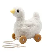 Jiggle & Giggle Duck Plush Animal Pull Along Baby/Toddler Play Toy White 12m+