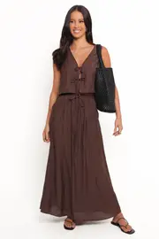 [PUP4] Captie Skirt Set - Chocolate Brown XS Brown