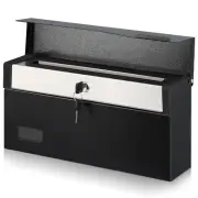 Mailbox with Key Lock Locking Wall Mount Mail Boxes for Outside Steel Hanging...