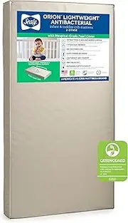 Sealy Premium Dual Sided Hypoallergenic Crib Mattress&Toddler Mattress, Non-Toxic Fiber Foam Crib Mattress, Antibacterial 2-Stage Dual Firm, Waterproof Baby Mattress, Madein USA, synthetic, 52"x28"x6"