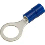 CABAC RT2-8-50 Ring Terminals Blue 8Mm Stud 50Pk Wire Range 1-2.5Mm Square RING TERMINALS BLUE