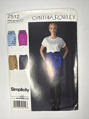 Simplicity Sewing Pattern 2512 Misses Skirts Size 4-12 D5 Cynthia Rowley Pocket