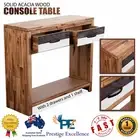 Wooden Console Table 2 Drawers Hallway Storage Side Display Rack Shelf Furniture