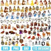 BEAUTY & THE BEAST DISNEY BUNDLE SVG, DESIGNS BUNDLE, CUT FILES, SVG for Cricut