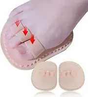 Toe Splint & Straightener, Adjustable Loops Hammer Toe Correctors Brace w/Slip-on Cushion Metatarsal Pads for Claw Curled & Crooked Toes - Support Guard for Pre Post Surgery (3 loops right)