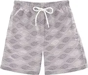 [Caihoyu] Lemondots_Lavender_Thistle_Buff Boys Swim Shorts Teens Board Shorts 8T
