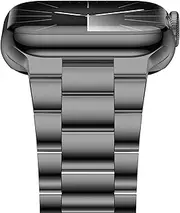 iiteeology Compatible for Apple Watch Band, Upgraded Version Solid Stainless Steel Band Business Replacement iWatch Strap for Apple Watch Series 4/3/2/1 (42mm/44mm Space Gray)