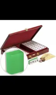 YMI Classic Chinese Mahjong Game Set, "Emerald" with 148 Tiles and Case (HH)