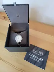 Bulova Women's Crystal Accent Quartz Silver Stainless Steel Watch- 96L312