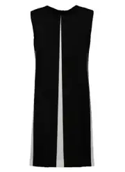 Escada 'Dzena' Black Sleeveless Shift Dress w/ White Undertone sz 34 NWT
