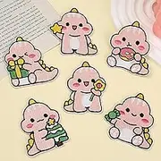LARENNT 6 Pcs Dinosaur Iron On Patches - Kids Cute Dinosaur Patches for Clothes，Jeans，Backpacks, Hats (Various Sizes)