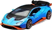 Finished Scale Model Alloy 1:24 for Lamborghini Huracan STO Simulation Car Model Pull Back Sound & Light Vehicle Model Collection Decoration Presents Ornaments
