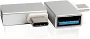 Premium USB Type-C (USB-C) Male to USB 3.0 Female Converter Hosting OTG Adapter Charger for Apple ipad pro air 11 13 (Silver (Elbow Plug))