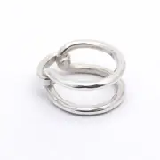 925 sterling silver Munich Hand hammering double ring conjoined couple's ring WM