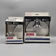 Double Robe Hook & Towel Ring Set Chrome Finish Silverton Collection