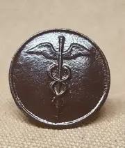 WWI US Army Medical Corps Collar Disk, "French made" Brown Variaition