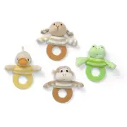 Silly Stripe Plush Baby Teether Pick from Duck, Monkey, Lamb and Frog NEW GUND