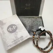 Kenton Michael Sterling Silver & Petrified Wood Double Bracelet Handmade