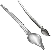 Zerodeko 2pcs Stainless Steel Chocolate Spoons DIY Pencil Filter Spoons for Cake Decorating Pastry Tools Small Large for Desserts Sauces and More