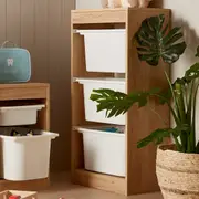 Kids 3-Tub Storage Organiser - Oak Look