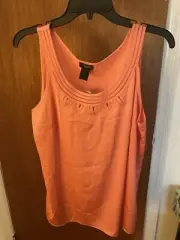 Ann Taylor Orange/Pink Sleeveless Polyester Spandex Top - Size 10