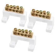 3Pcs 100A Double Row 5Position Screw Terminal Block DISTRIBUTION Bar