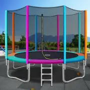 Kids Round Trampoline Outdoor Trampolines With Safety Net Enclosure Pad 12FT