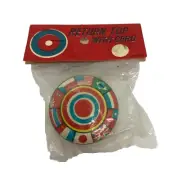 Japan Tin Yo Yo Toy With Cord In Original Packaging Litho World Flags Vintage