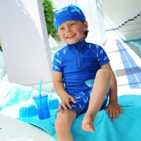 在飛比找PChome24h購物優惠-德國PlayShoes 抗UV防曬短袖兩件組兒童泳裝-鯊魚