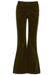 Paige Genevieve Flared-leg Corduroy Jeans - Olive - 29 (W29 / UK 10 / S) 29 (W29 / UK 10 / S)