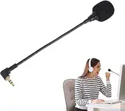 Headset Microphone 3.5mm Small Microphone - Flexible Dynamic Microphone, Microphone for 3.5mm Headphones, Adjustable Portable Microphone for Laptops, Tablets, Family, Friends, Home