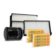 NGK Glow Plug & NTK Filter Service Kit for Toyota Landcruiser VDJ200R 4.5L 11-21